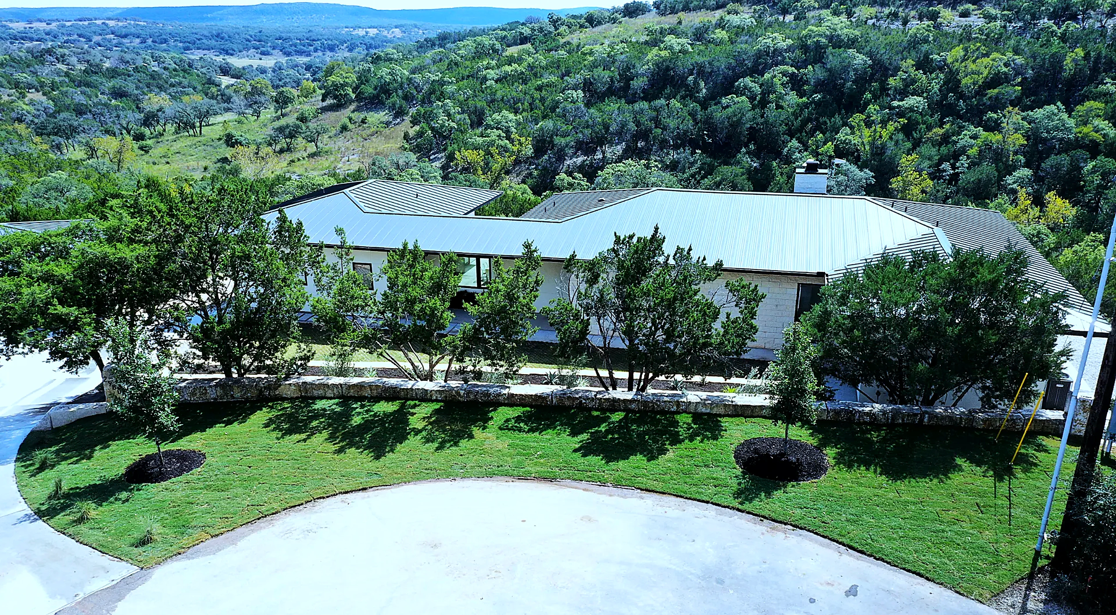 Montana Springs aerial view — luxury custom home